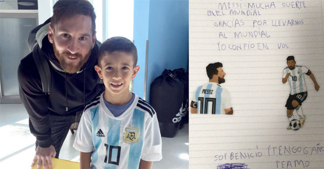 messi with little fans