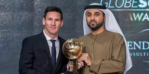 messi won the award of globe soccer