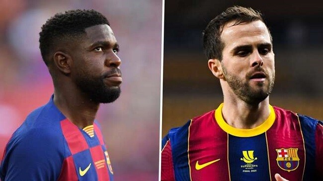 miralem pjanic samuel umtiti barcelona 2021