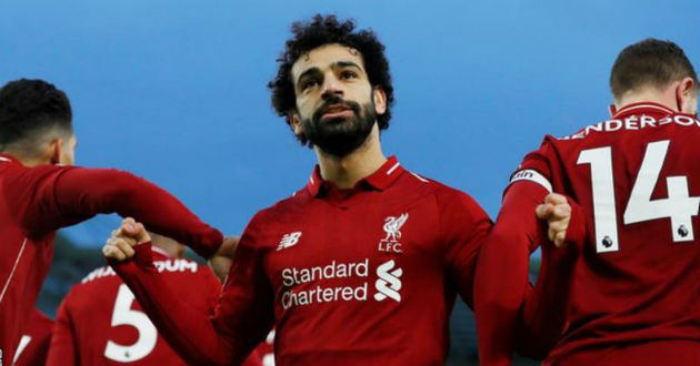 mo salah celebrates a goal for liverpool