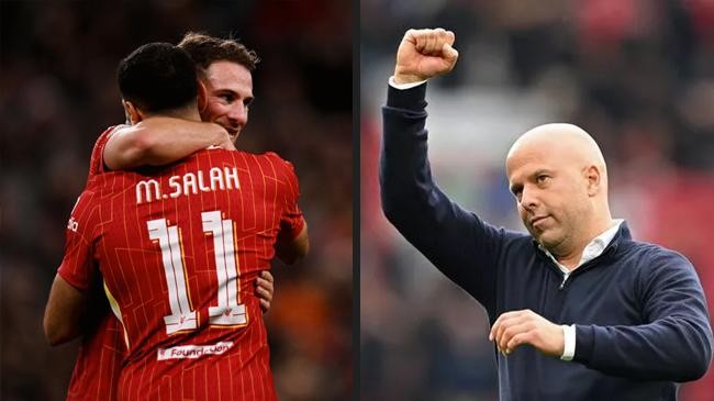 mohamed salah and arne slot