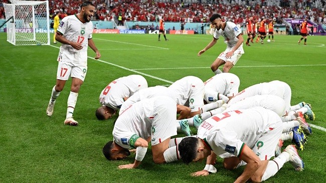 morocco celebrate goal qatar 2022 world cup