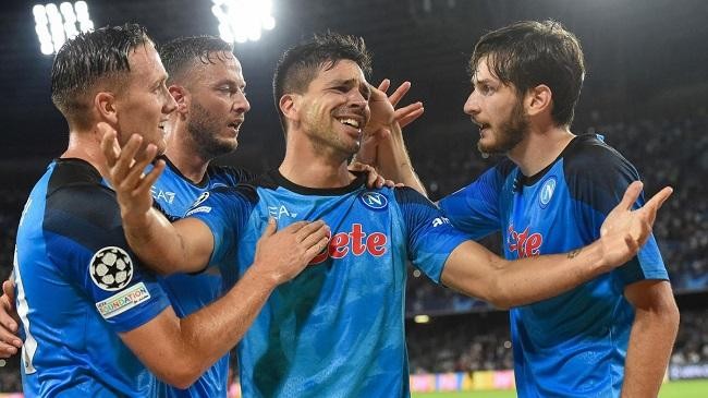 napoli celebrate a goal 2022