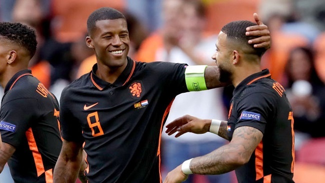 netherlands celebrating a goal 2021