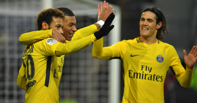 neymar cavani mbappe psg