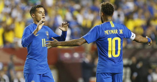 neymar coutinho brazil 2018