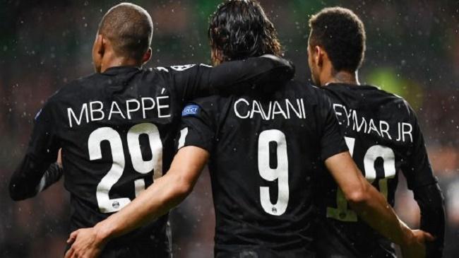 neymar mbappe and cavani