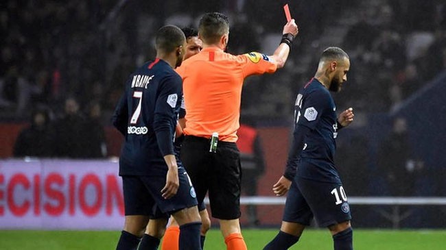 neymar red card psg