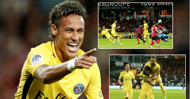 neymar vs guingamp