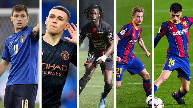 nicolo barella phil foden eduardo camavinga frankie de jong pedri