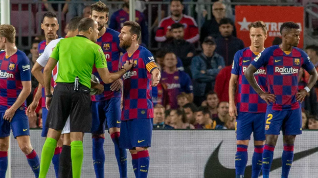 ousmane dembele red card messi