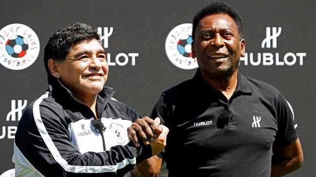 pele and maradona file photo