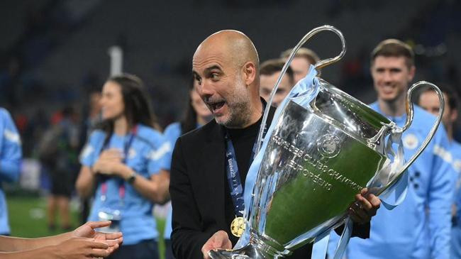 pep guardiola champions league trophy