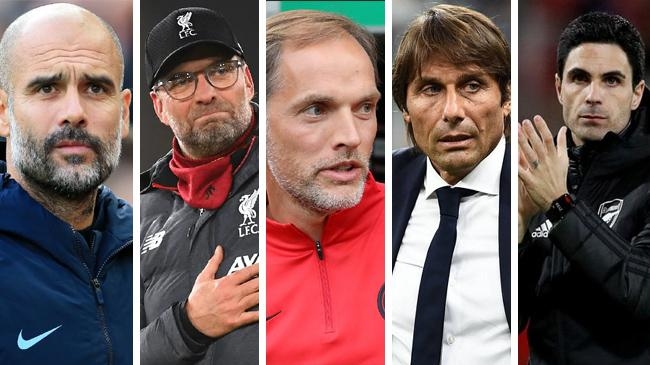 pep guardiola jurgen klopp thomas tuchel antonio conte mikel arteta