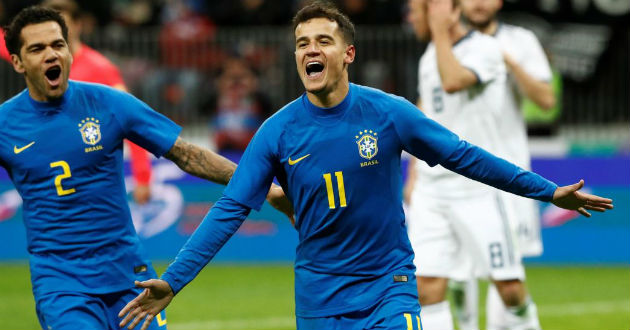 philippe coutinho celebrates after scoring from spot kick