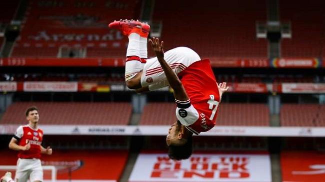 pierre emerick aubameyang arsenal vs norwich 2019 20