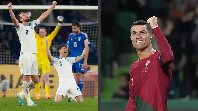 portugal thrashed liechtenstein and england won