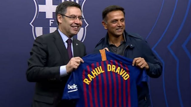 rahul dravid at camp nou