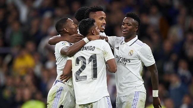 real madrid celebrating militao goals