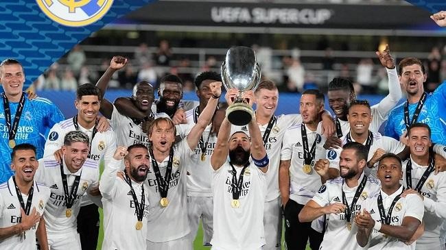 real madrid celebrating uefa super cup 2022