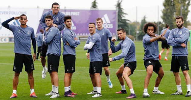 real madrid training ronaldo marcelo