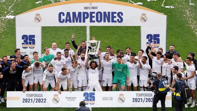 real madrid won la liga 35th trophy