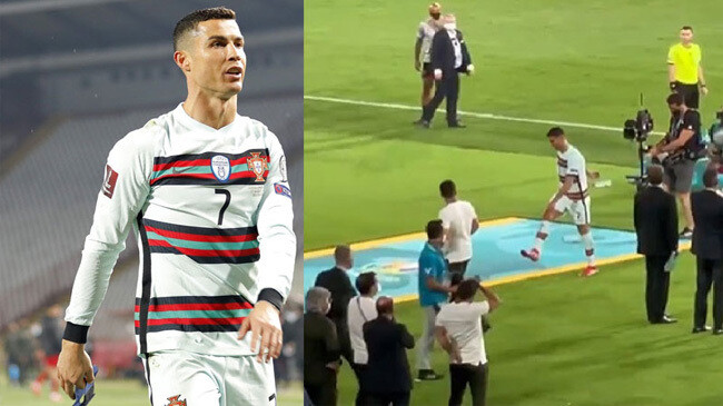 ronaldo throw the armbrand