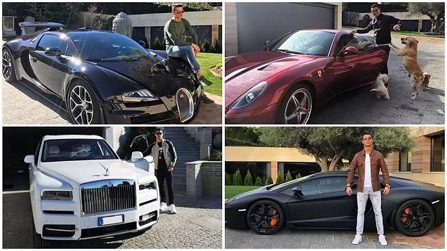 ronaldo with luxurious cars