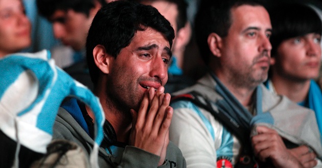 sad argentine supporter