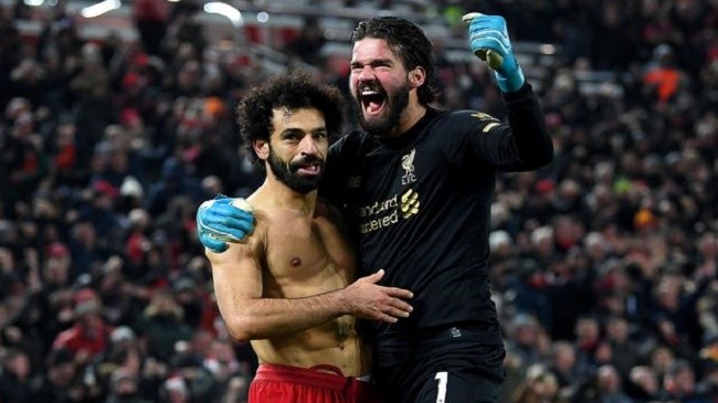 salah and alisson elebration