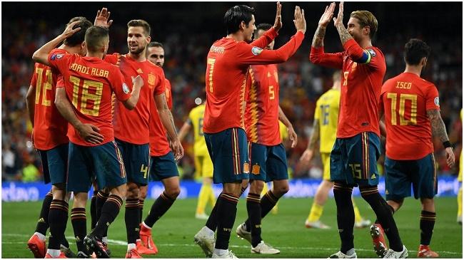 spain goal celebration 2019