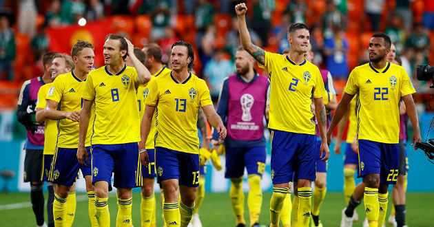 sweden celebrate their victory
