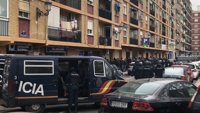 valencia and barcelona fans clash outside mestalla