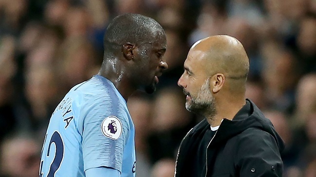 yaya toure and pep guardiola