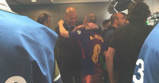 zidane emotinal congrats to iniesta