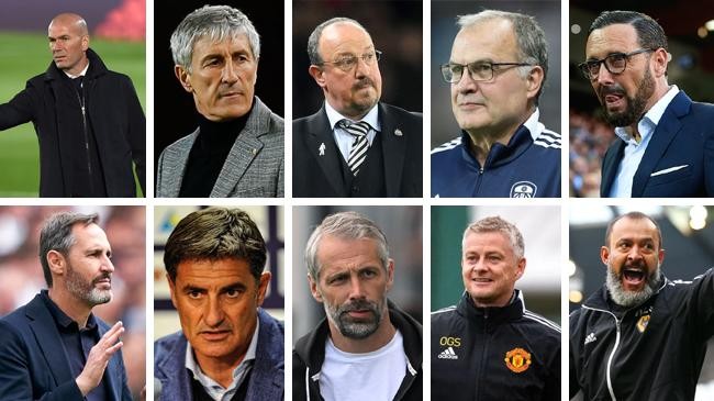 zidane quique setien rafael benitez marcelo bielsa jose bordalas vicente moreno michel marco rose ole gunnar solskjaer nuno espirito santo