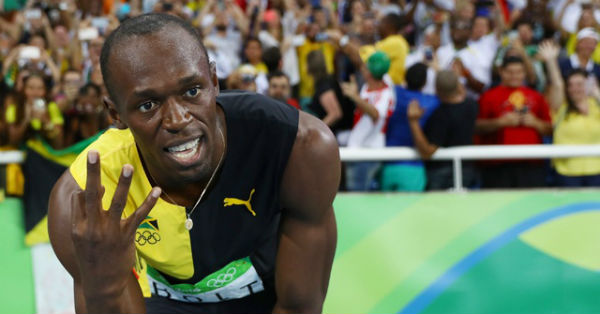 bolt finishes his olympic by winning tripple gold