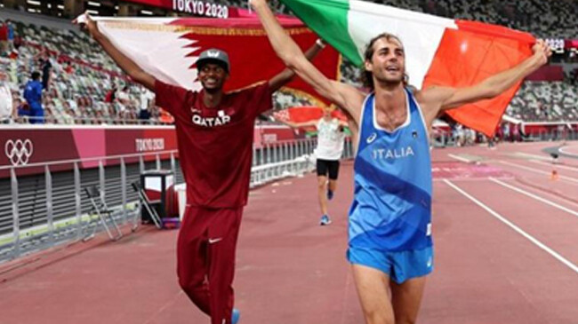 qatars mutaz essa barshim and italys gianmarco tamberi