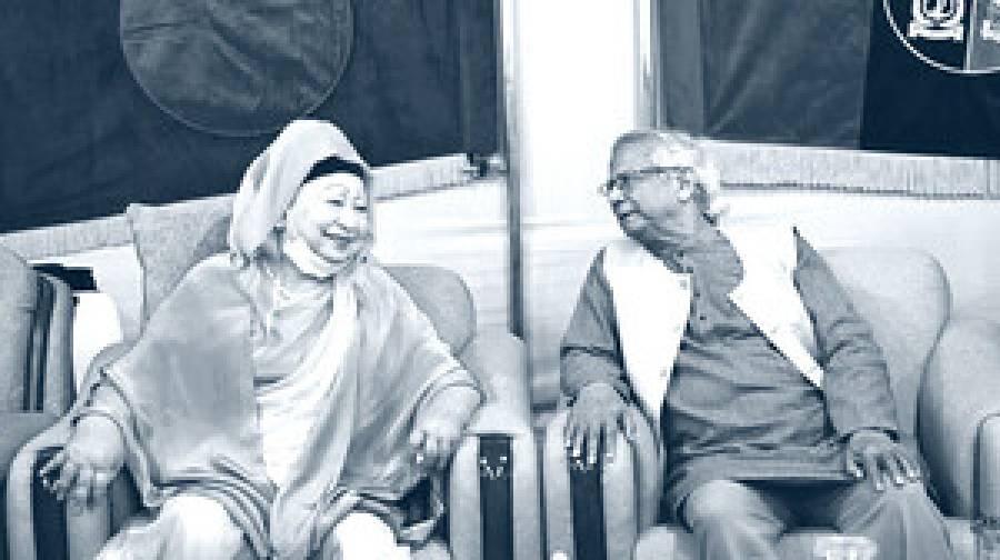 সেনাকুঞ্জ খালেদা জিয়া, প্রধান উপদেষ্টার সঙ্গে একান্ত আলোচনা