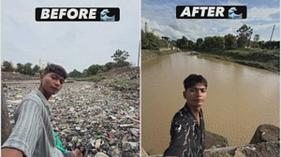 একাই দূষিত নদী পরিষ্কার করলেন ২০ বছরের তরুণ