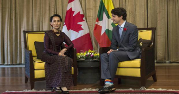 Aung San Suu Kyi and Justin Trudeau
