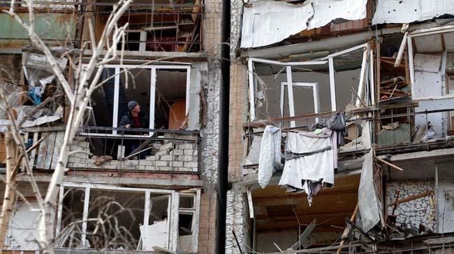 a building damaged as a result of a russian missile