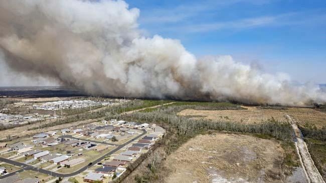 a fast moving wildfire