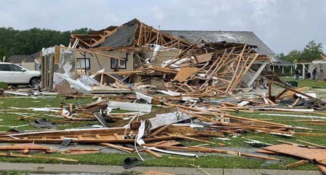 a house in usa affected by tornado