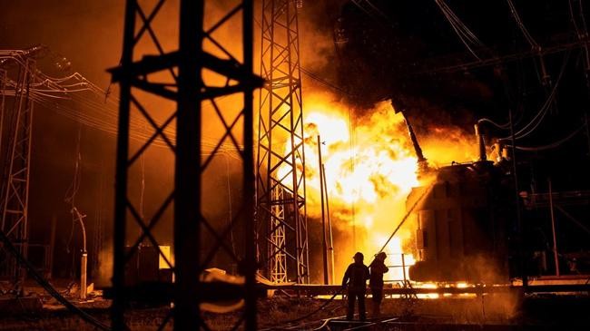 a power station burnt