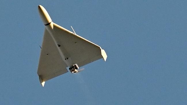 a russian drone flies over kyiv