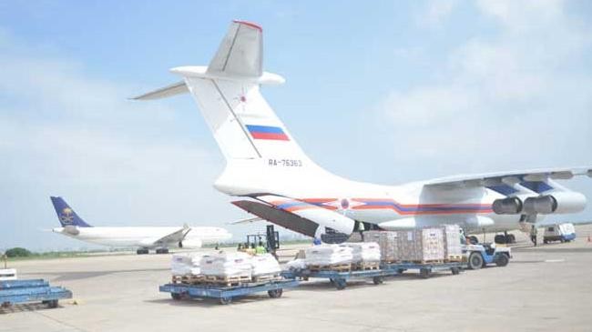 a russian plane carrying relief goods