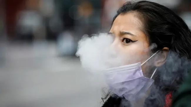 a women smoking