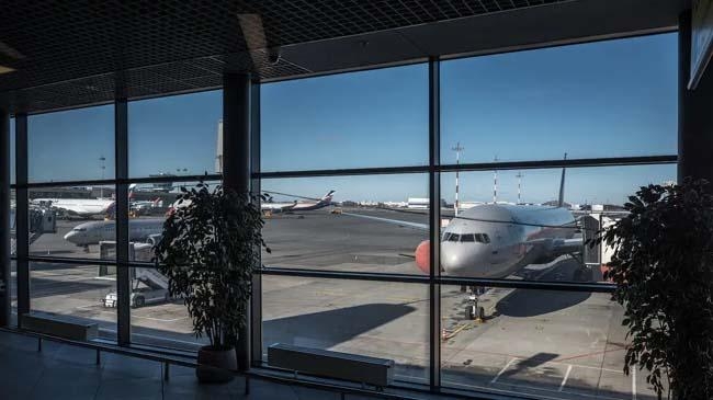 aeroflot aircraft at the sheremetyevo airport