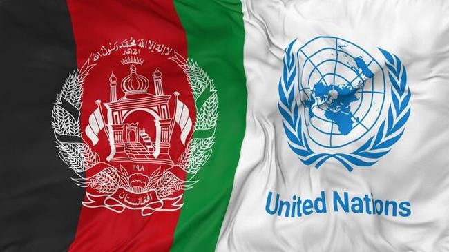 afghanistan and un flag